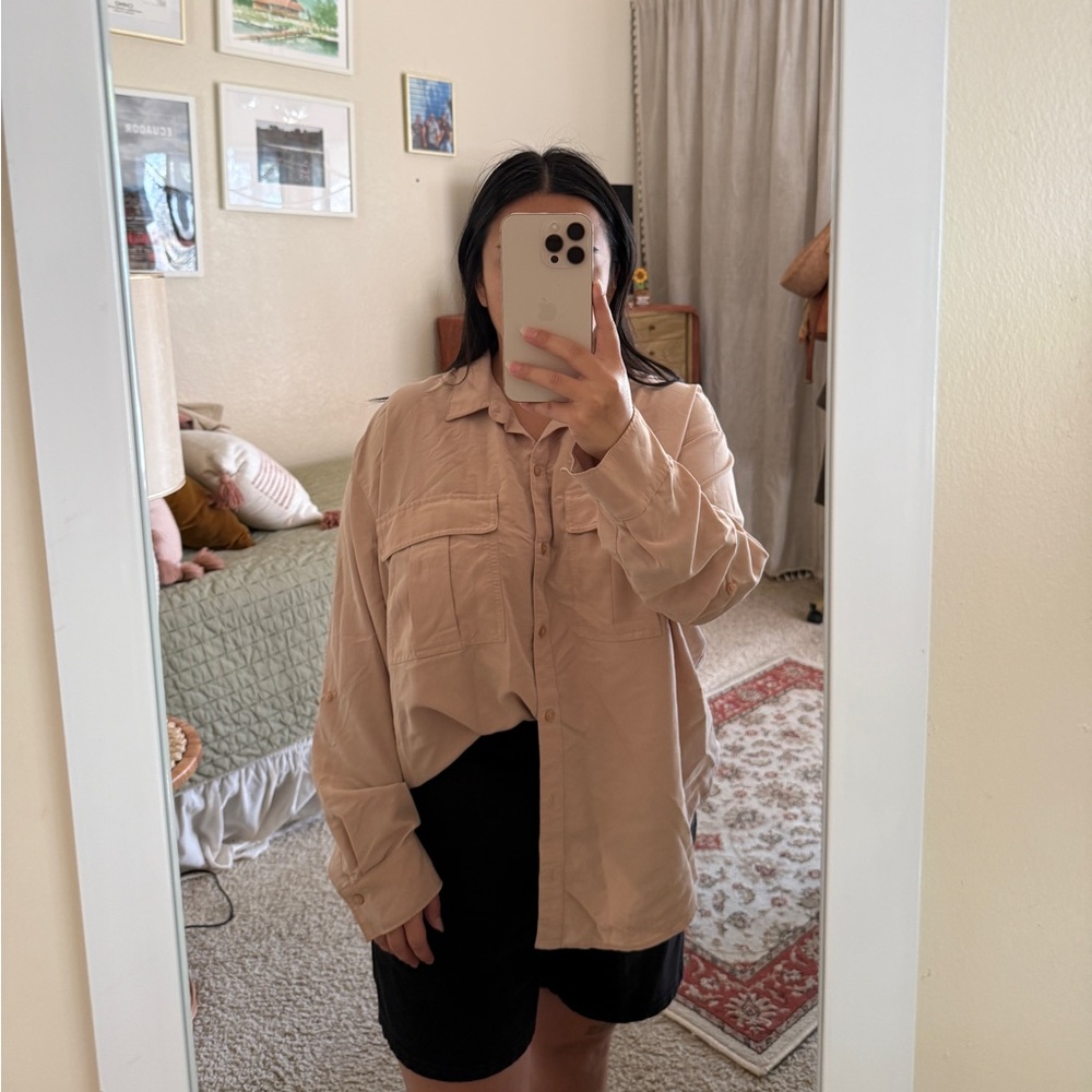 Old Navy Tan Button Up